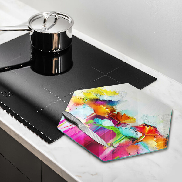 Deska szklana do kuchni Malowane farbami kwiaty