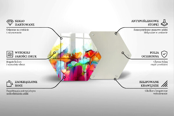 Deska szklana do kuchni Malowane farbami kwiaty