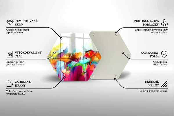 Deska szklana do kuchni Malowane farbami kwiaty