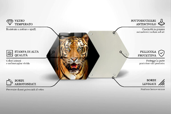 Deska szklana do kuchni Dzikie zwierzę tygrys
