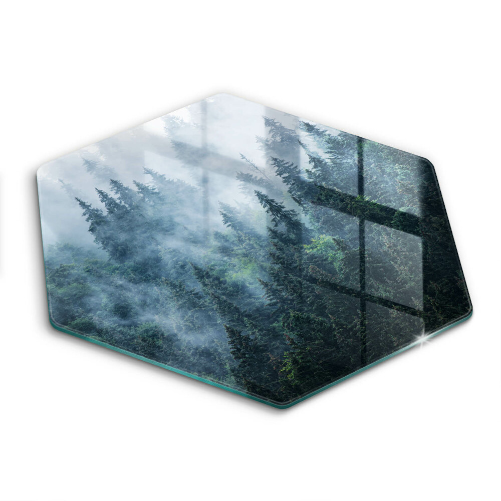 Deska szklana do kuchni Las drzewa i mgła