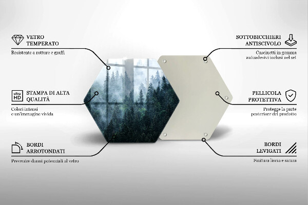 Deska szklana do kuchni Las drzewa i mgła