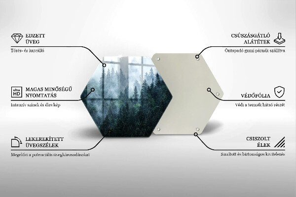 Deska szklana do kuchni Las drzewa i mgła