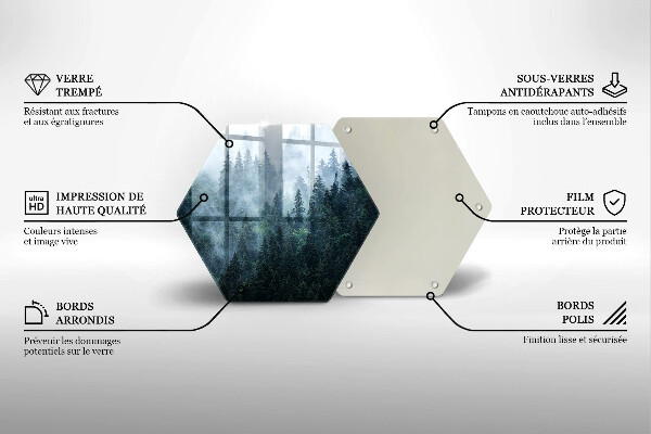 Deska szklana do kuchni Las drzewa i mgła