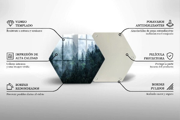 Deska szklana do kuchni Las drzewa i mgła