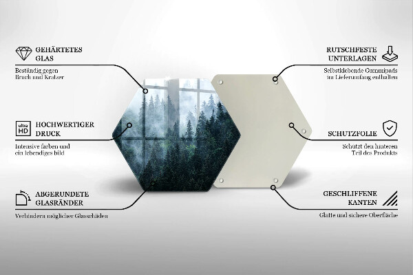 Deska szklana do kuchni Las drzewa i mgła