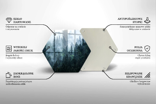 Deska szklana do kuchni Las drzewa i mgła