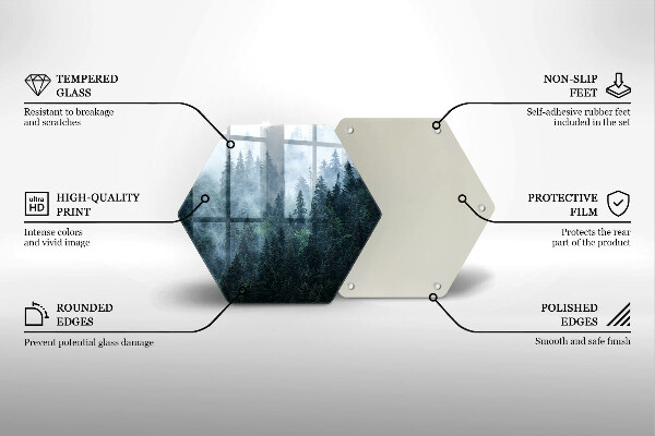 Deska szklana do kuchni Las drzewa i mgła
