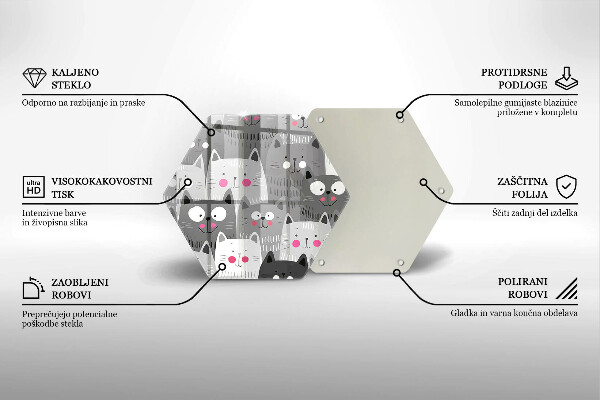 Deska szklana do kuchni Ilustracja koty