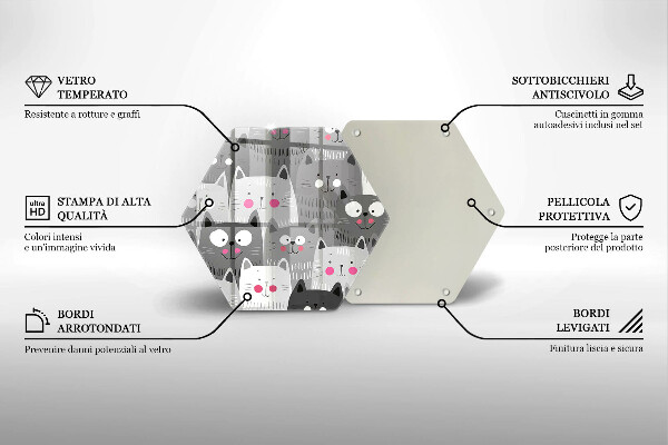 Deska szklana do kuchni Ilustracja koty