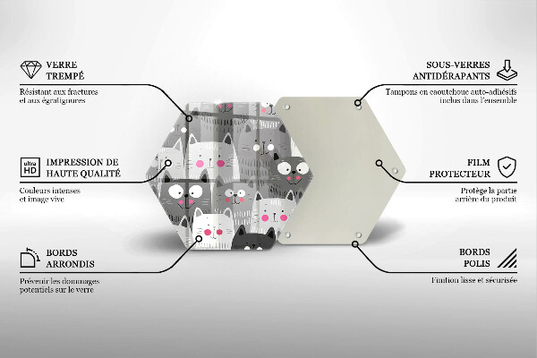 Deska szklana do kuchni Ilustracja koty
