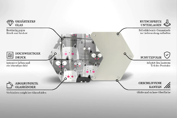 Deska szklana do kuchni Ilustracja koty