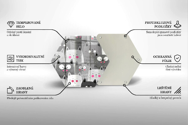 Deska szklana do kuchni Ilustracja koty