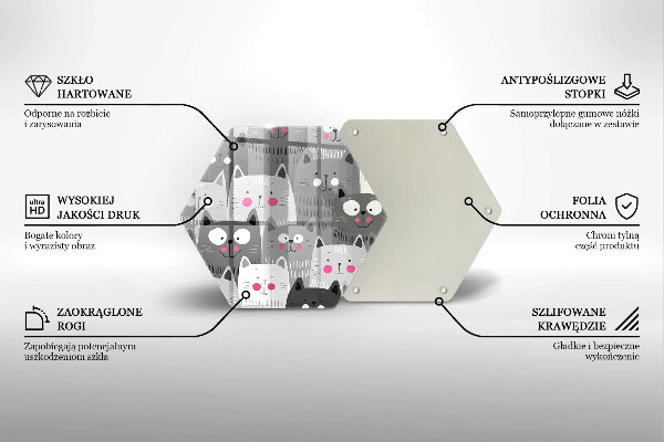 Deska szklana do kuchni Ilustracja koty