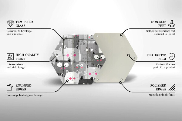 Deska szklana do kuchni Ilustracja koty