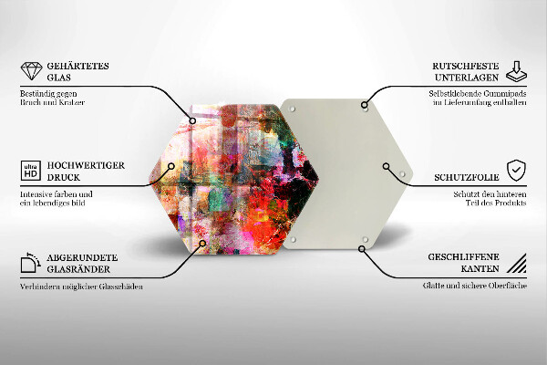 Deska szklana do kuchni Abstrakcja farby