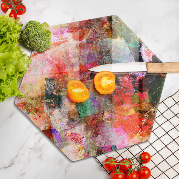 Deska szklana do kuchni Abstrakcja farby