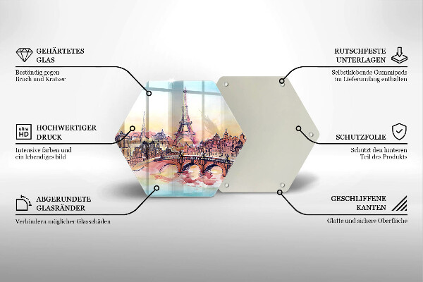 Deska szklana do kuchni Pejzaż Paryż wieża Eiffla