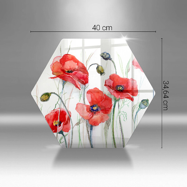 Deska szklana do kuchni Kwiaty czerwone maki