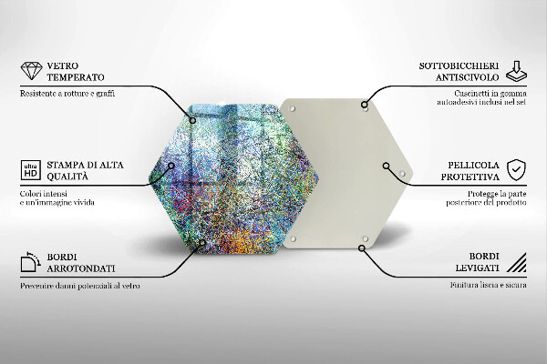 Deska szklana do kuchni Kolorowa abstrakcja linii