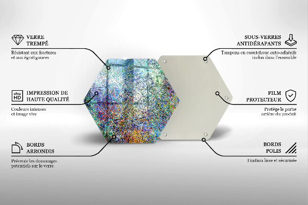 Deska szklana do kuchni Kolorowa abstrakcja linii
