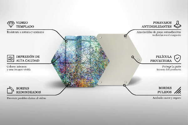 Deska szklana do kuchni Kolorowa abstrakcja linii