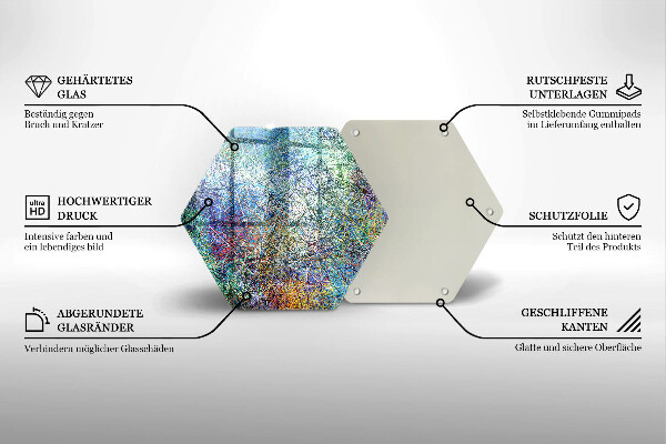 Deska szklana do kuchni Kolorowa abstrakcja linii