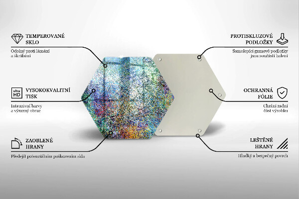 Deska szklana do kuchni Kolorowa abstrakcja linii