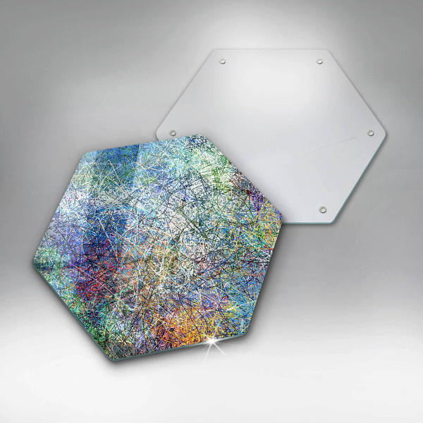 Deska szklana do kuchni Kolorowa abstrakcja linii