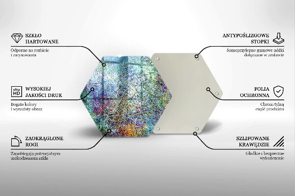 Deska szklana do kuchni Kolorowa abstrakcja linii