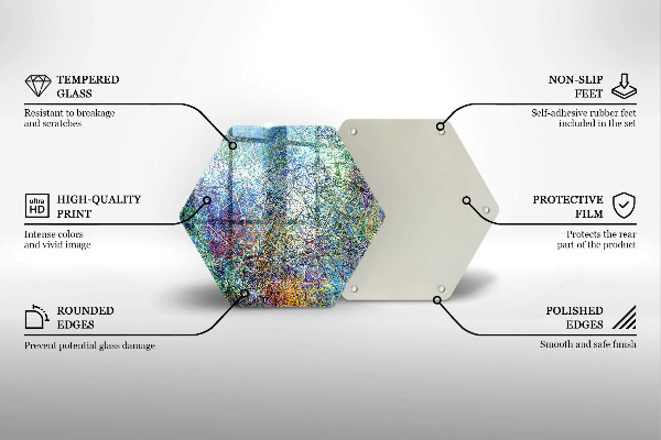 Deska szklana do kuchni Kolorowa abstrakcja linii