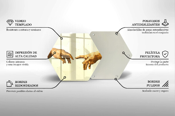 Deska szklana do kuchni Stworzenie Adama dłonie