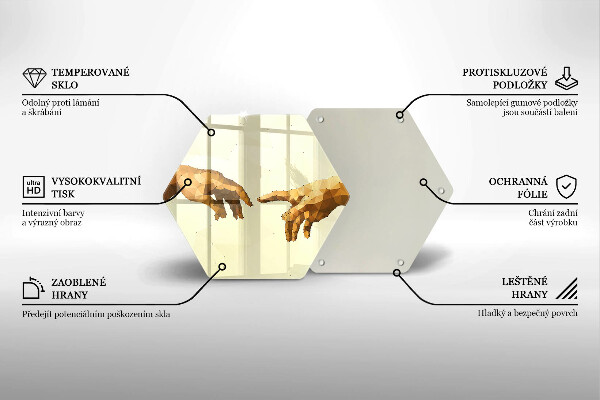 Deska szklana do kuchni Stworzenie Adama dłonie