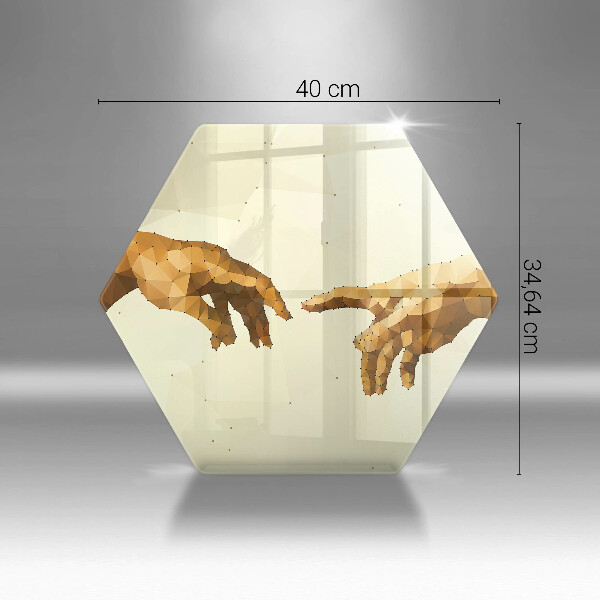 Deska szklana do kuchni Stworzenie Adama dłonie