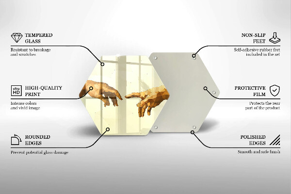Deska szklana do kuchni Stworzenie Adama dłonie