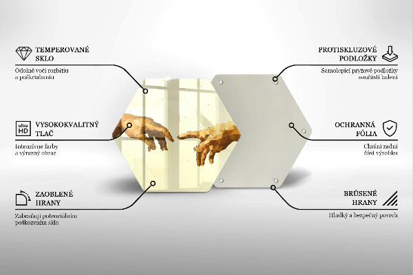 Deska szklana do kuchni Stworzenie Adama dłonie