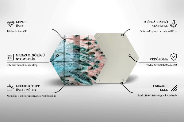 Deska szklana do kuchni Boho ptasie pióra