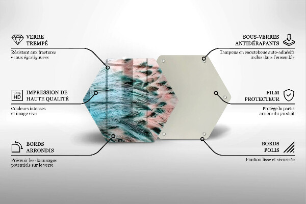 Deska szklana do kuchni Boho ptasie pióra