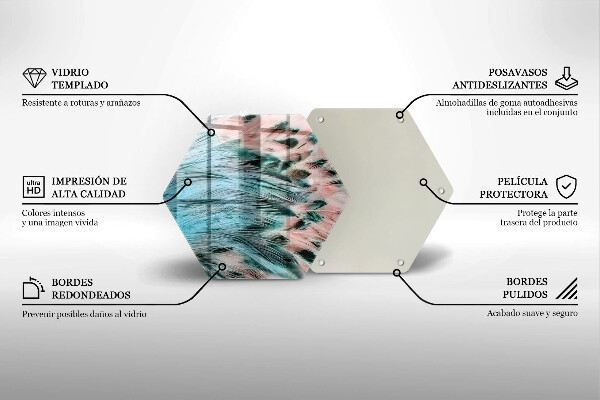 Deska szklana do kuchni Boho ptasie pióra