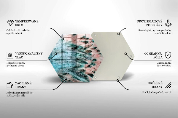 Deska szklana do kuchni Boho ptasie pióra