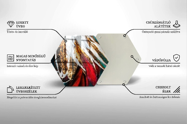 Deska szklana do kuchni Boho pióra ptaka