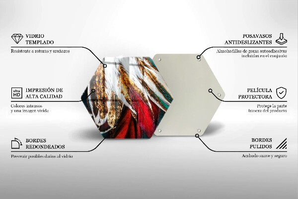 Deska szklana do kuchni Boho pióra ptaka