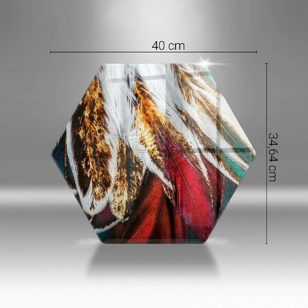 Deska szklana do kuchni Boho pióra ptaka