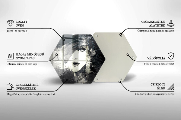 Deska szklana do kuchni Malunek kobiety