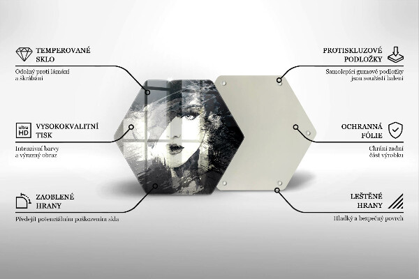 Deska szklana do kuchni Malunek kobiety