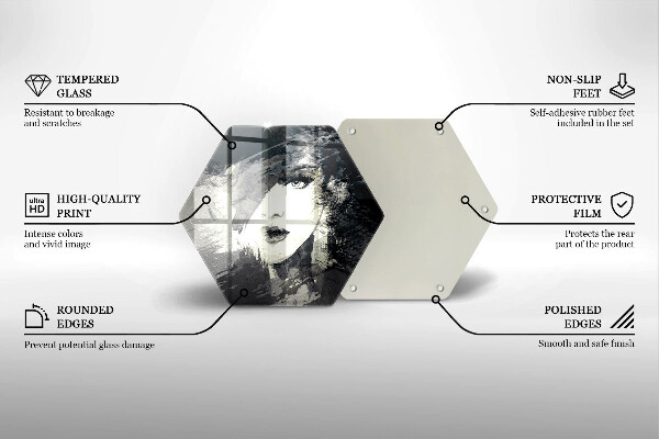 Deska szklana do kuchni Malunek kobiety