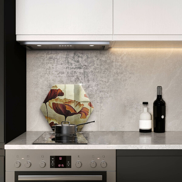 Deska szklana do kuchni Malowane boho kwiaty