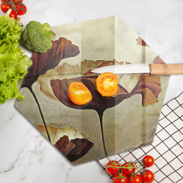 Deska szklana do kuchni Malowane boho kwiaty