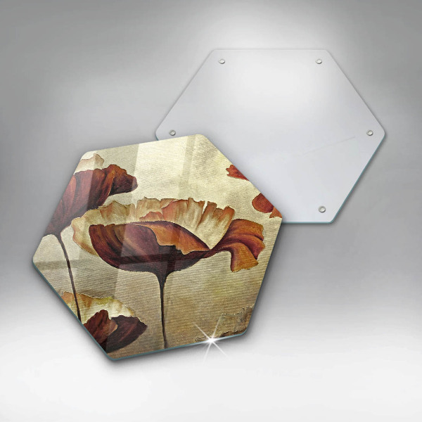 Deska szklana do kuchni Malowane boho kwiaty