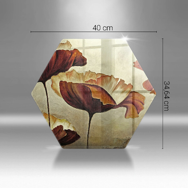 Deska szklana do kuchni Malowane boho kwiaty